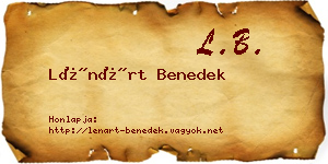Lénárt Benedek névjegykártya