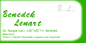 benedek lenart business card